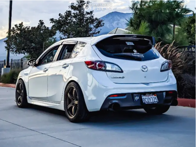 2013 Mazda 3 with 18x9.5 38 Gram Lights 57cr and 255/35R18