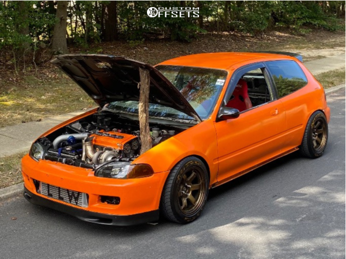1993 Honda Civic with 15x8 20 Rota Grid and 205/50R15 Nitto Neo