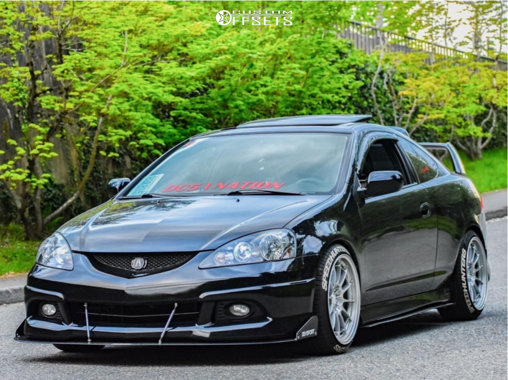 2005 Acura RSX with 18x9.5 27 Enkei Nt03 and 225/40R18 Pirelli