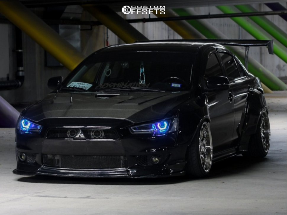 2009 Mitsubishi Lancer with 18x10.5 15 Aodhan Ds02 and 255/40R18