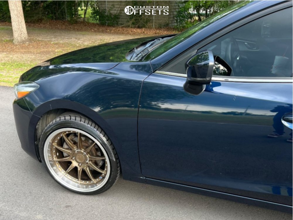 2018 Mazda 3 with 19x9.5 22 Aodhan Ds07 and 235/35R19 Ohtsu Fp8000