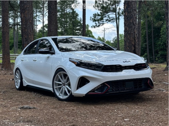 2023 Kia Forte with 18x8 45 Konig Oversteer and 225/40R18 Kumho