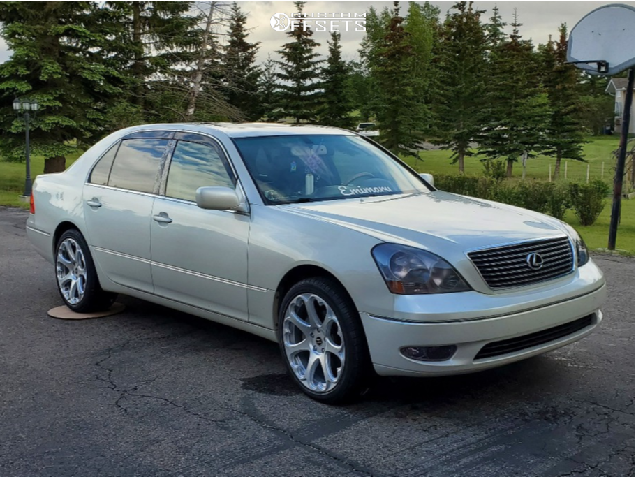 2001 Lexus LS430 with 19x8.5 35 Heritage Kokoro Monoc and 245