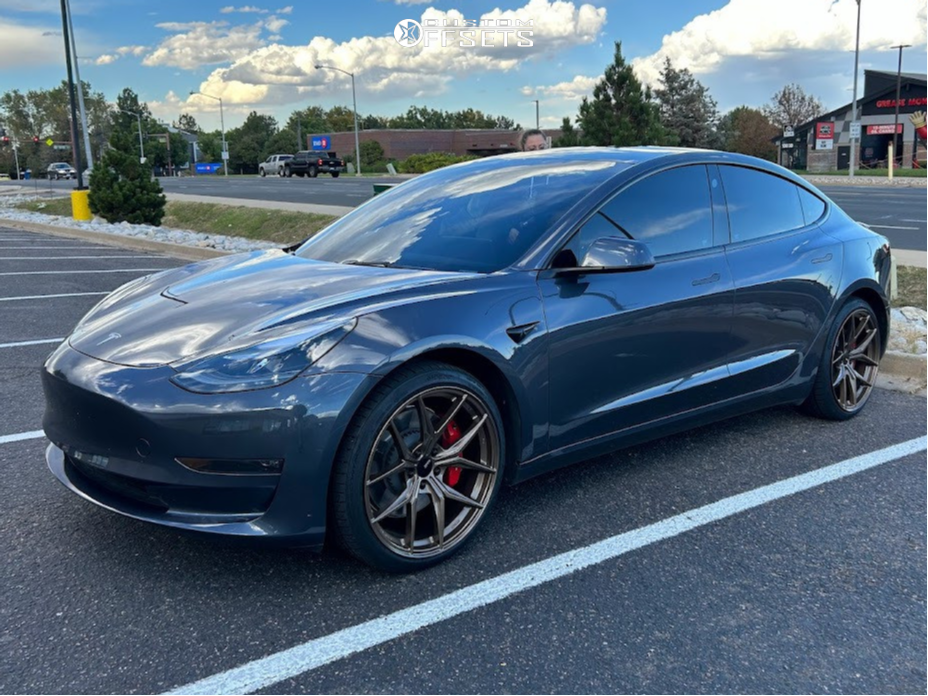2023 Tesla 3 with 20x9.5 40 Enkei Tsr-x and 245/35R20 Continental