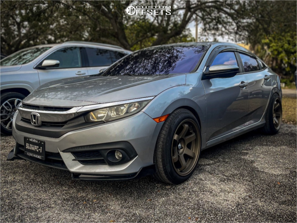 2017 Honda Civic with 18x10.5 22 AVID1 Av6 and 245/45R18 Pirelli
