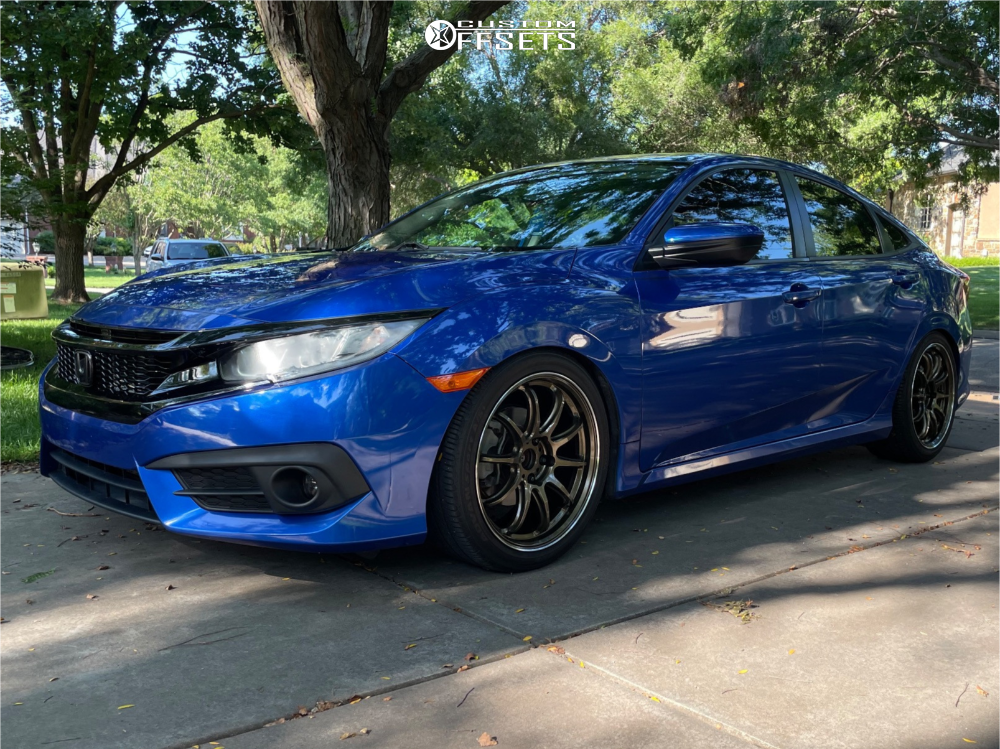 2017 Honda Civic with 18x8.5 38 Work Emotion Zr10 and 245/40R18