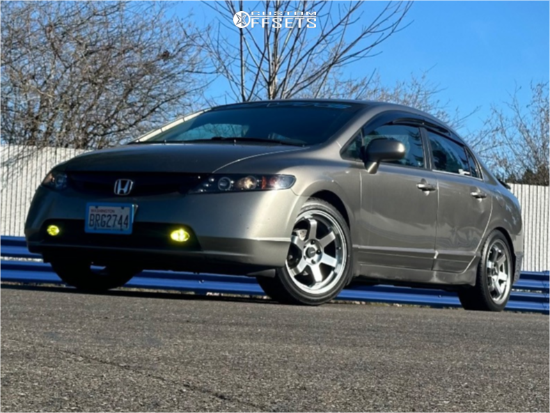 2006 Honda Civic with 17x8 35 AVID1 Av6 and 225/45R17 Falken Ziex