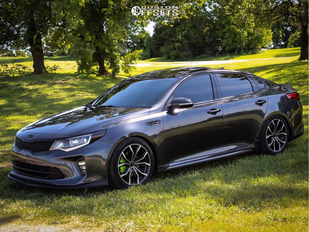 2018 Kia Optima with 18x8 42 RTX Black Widow and 235/45R18