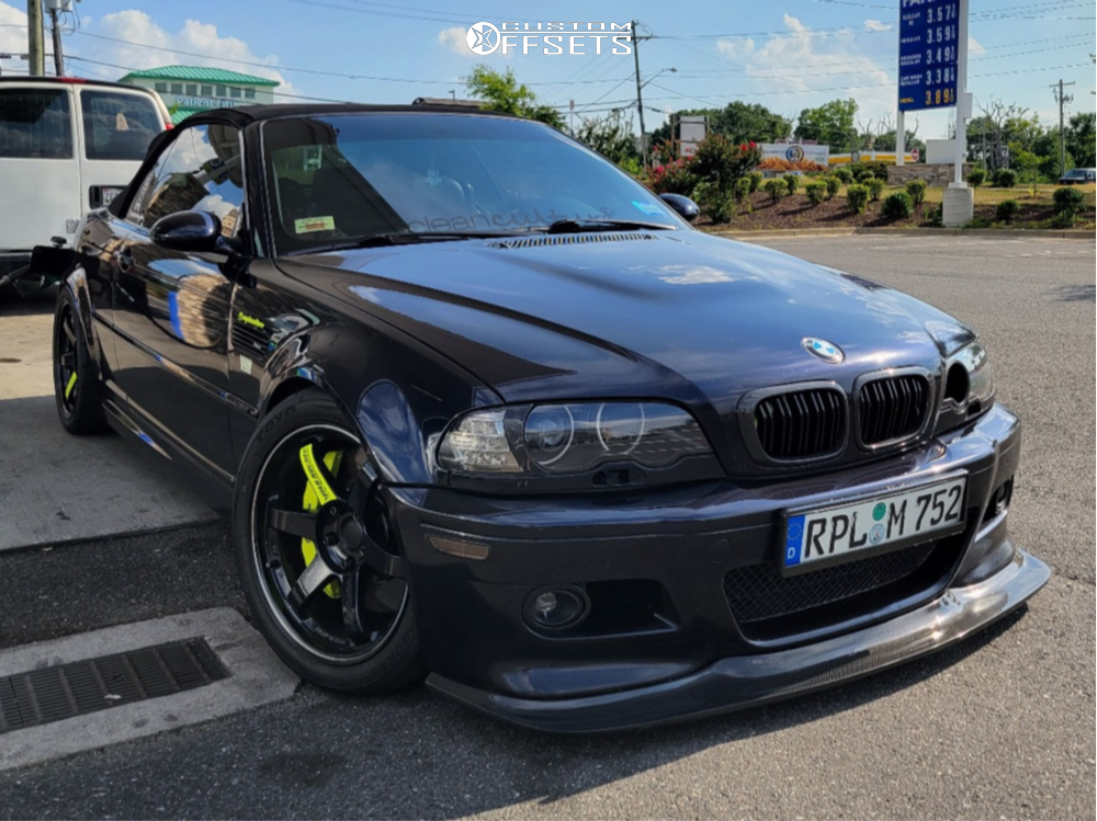 2003 BMW M3 with 18x9.5 23 Volk TE37RT Black Edition and 265/35R18