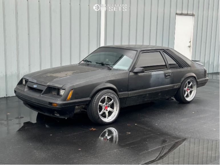 1986 Ford Mustang with 18x9.5 22 Kansei Roku and 225/40R18