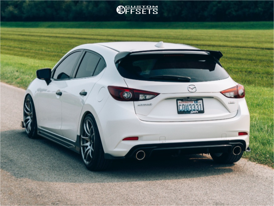 2017 Mazda 3 with 18x8.5 35 Vors Tr4 and 215/45R18 Hankook Ventus