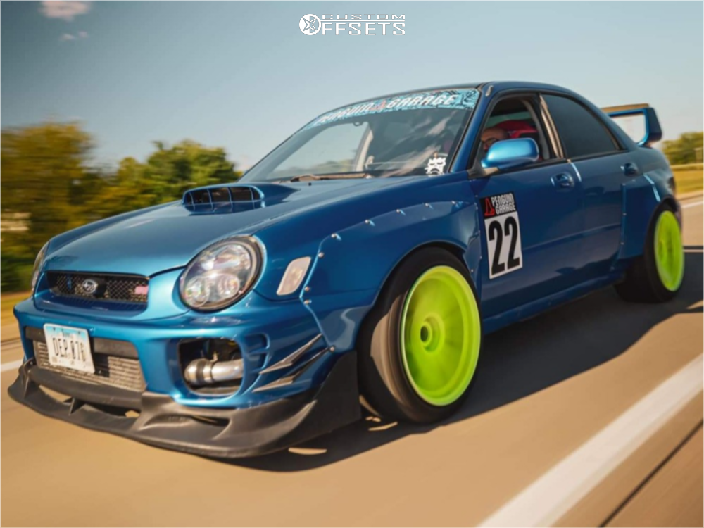 2002 Subaru Impreza with 18x10.5 12 Gram Lights 57xtreme Spec-d