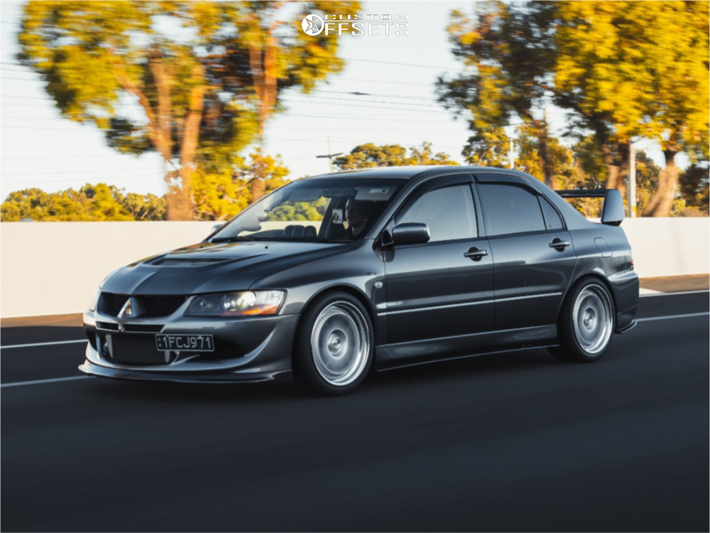 2005 Mitsubishi Lancer with 18x9.5 21 Work Meister L1 3p and 255