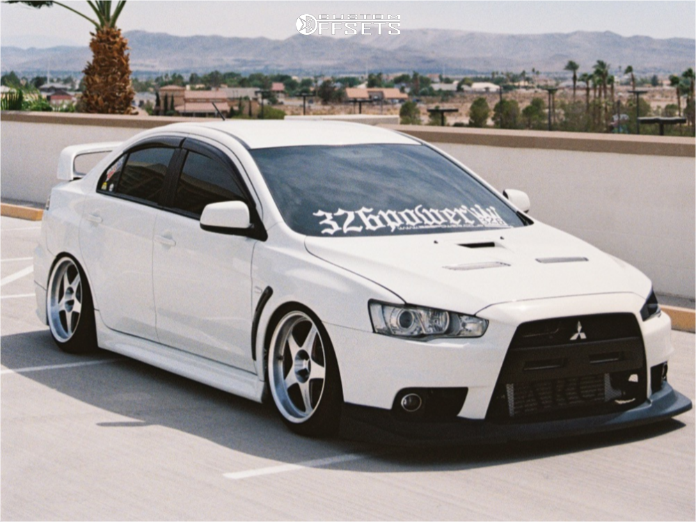 2010 Mitsubishi Lancer with 18x9.5 22 Desmond Regamaster and 225