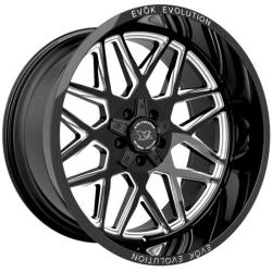EVOK Evolution EV504  22x12 -44 - Black Milled