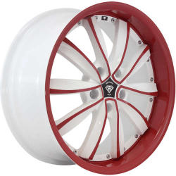 Deutschman Design*White Diamond Red Wheels for Sale All Sizes