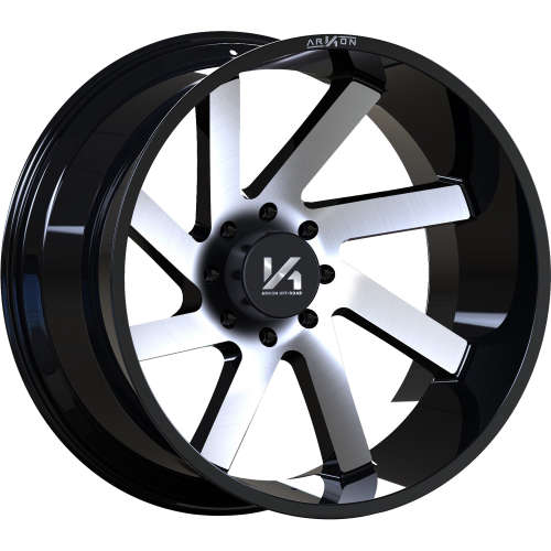 Arkon Off Road Lincoln Gloss Black W Machined Face x12 51mm With Yokohama Geolandar A T G015 275 60r 33 1x10 9r Kl Yok Custom Offsets
