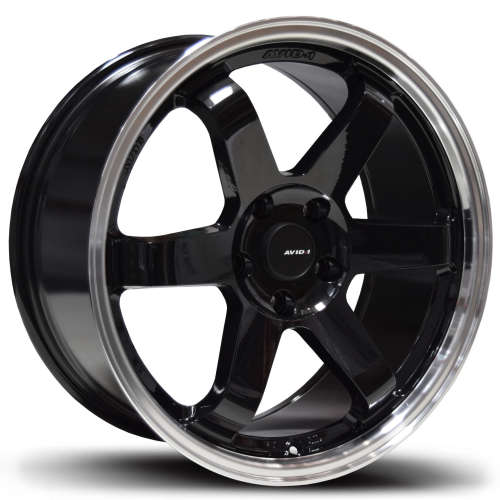 AVID1 AV6 Gloss Black with a Polished Lip 18x8.5 +35mm with Lexani