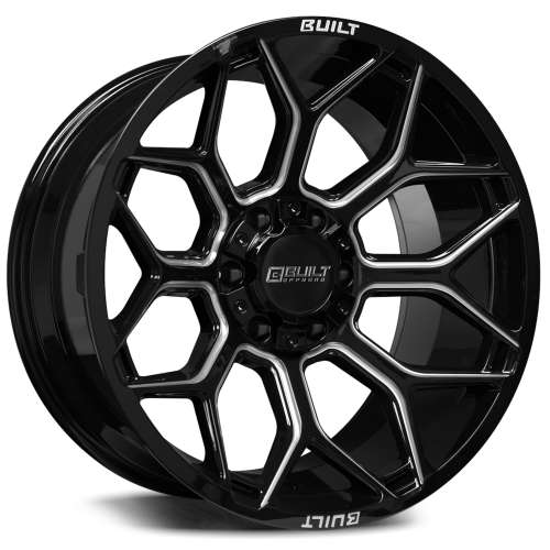 Built Offroad BTO-4 Gloss Black with Milled Spoke Edges 20x10