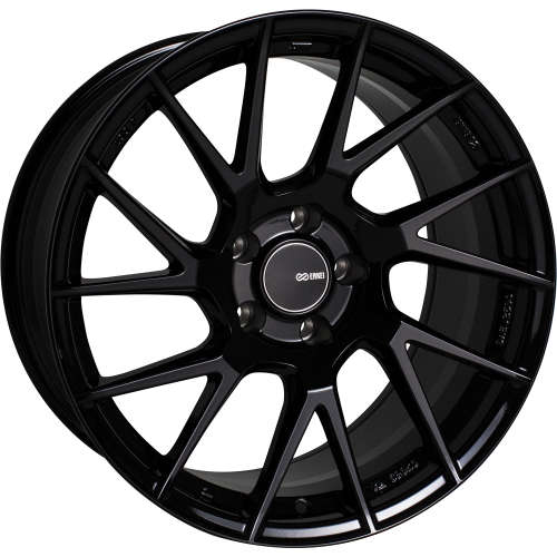 Enkei TM7 Gloss Black 17x9 +45mm with Bridgestone Driveguard 205