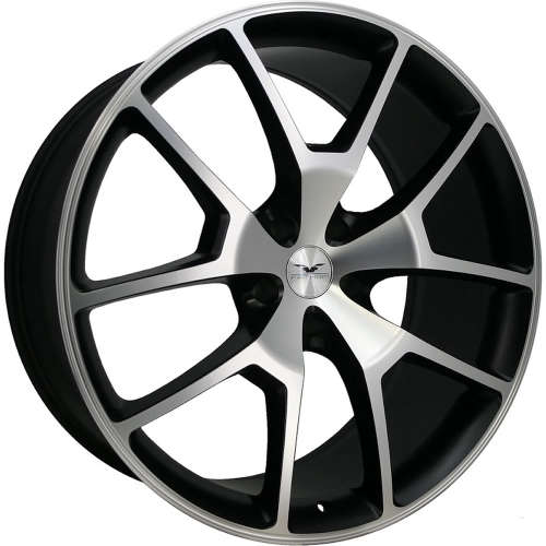 Fathom FD-RA Satin Black with Machined Spoke Faces and Outer Lip 22x10 +25mm