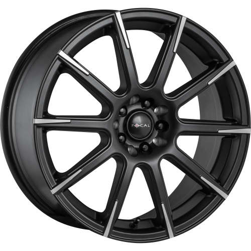 ハイウェイ　１８inch size Focal F-52 Satin Black with Diamond Cut Spoke Tips 18x8 +40mm with