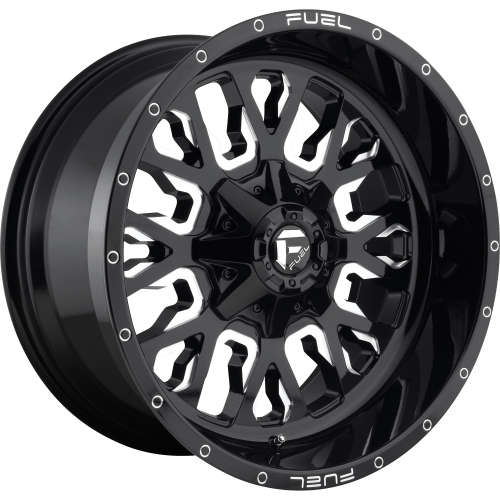 Fuel Stroke Gloss Black with Milled Spoke Edges 20x10 -19mm