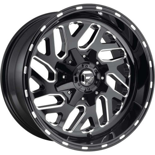 Fuel Triton Gloss Black With Milled Spoke Edges 18x9 12mm With Nitto Ridge Grappler LT275 65R18 