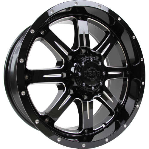 Gear Off-Road Big Block Gloss Black with Milled Spoke Accents and Spoke ...