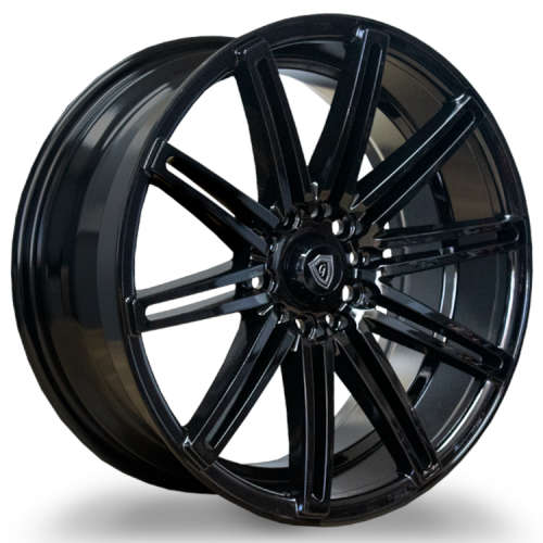 G-Line G537 Gloss Black 17x7.5 +32mm with Yokohama ADVAN Fleva