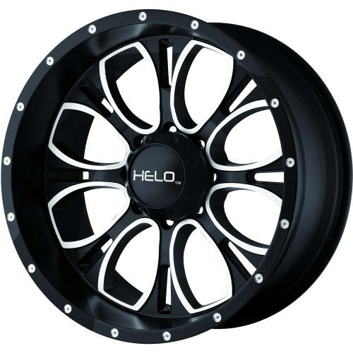 Helo HE879 Gloss Black with Milled Spoke Windows and Machined Lip Accents 17x9 +18mm