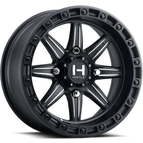 Hostile UTV Alpha Satin Black with Milled Spoke Accents and