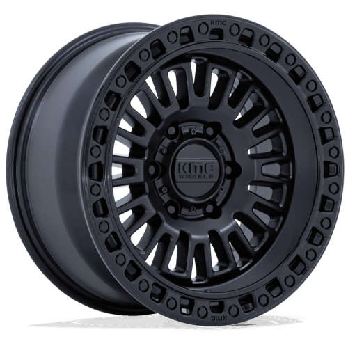KMC KM554 Matte Black with a Gloss Black Simulated Beadlock 17x8.5