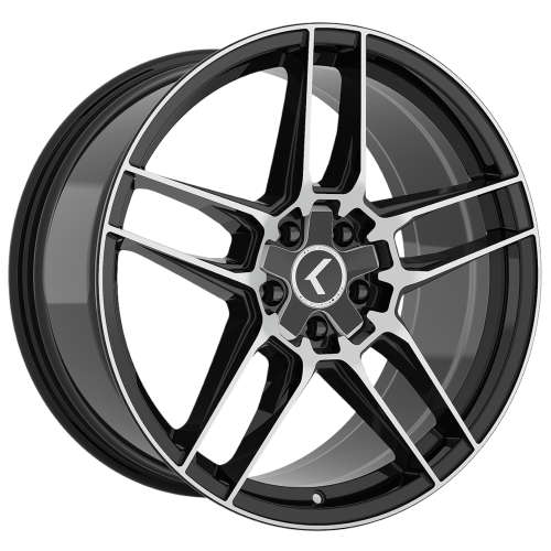 Kraze Converge Gloss Black with Machied Spoke Faces 19x8.5 +30mm