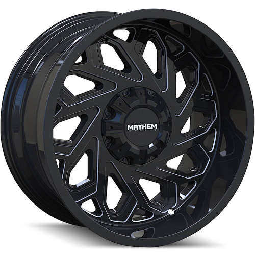 Mayhem Essex Gloss Black with Milled Spoke Edges 20x12 -51mm with