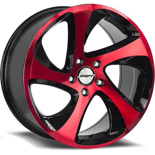 Shift Strut Gloss Black with Candy Red Spoke Faces and Outer Lip