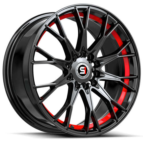 Spec-1 SP-59 Gloss Black with a Red Undercut 18x8 +38mm with