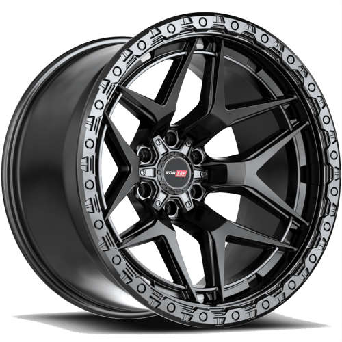 Vortek VRT-603 Satin Black with a Simulated Beadlock Lip Ring 20x9