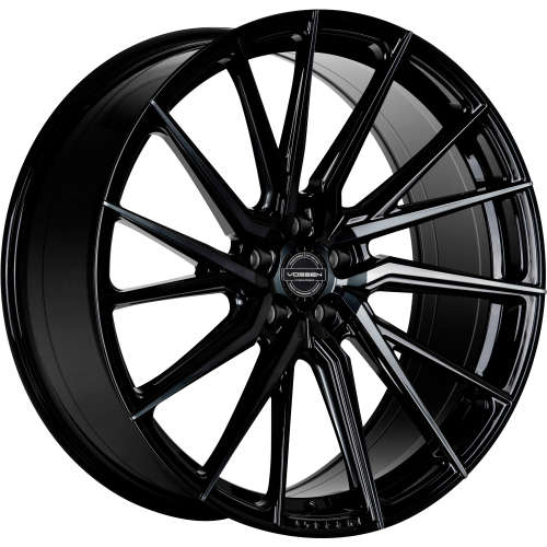 Vossen HF4T Gloss Black with Machined Spoke Faces and a Dark Tint 