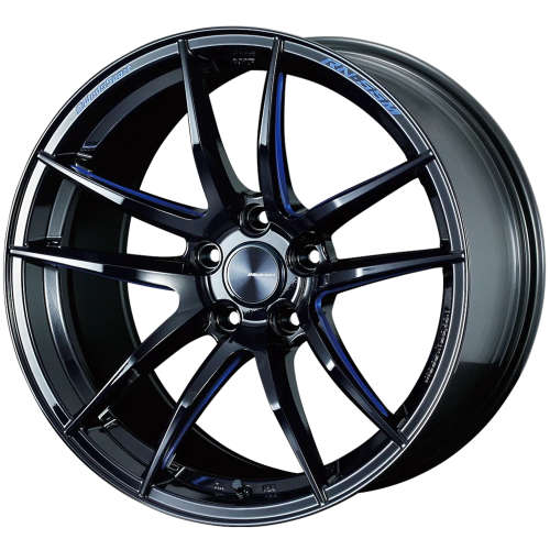 WedsSport RN-55M Gloss Black with Blue Milled Spoke Accents 18x9.5 