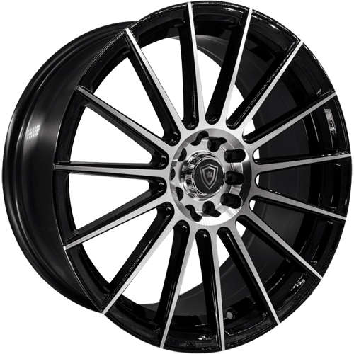 White Diamond W3193 Gloss Black with Machined Spoke Faces 18x8 + 