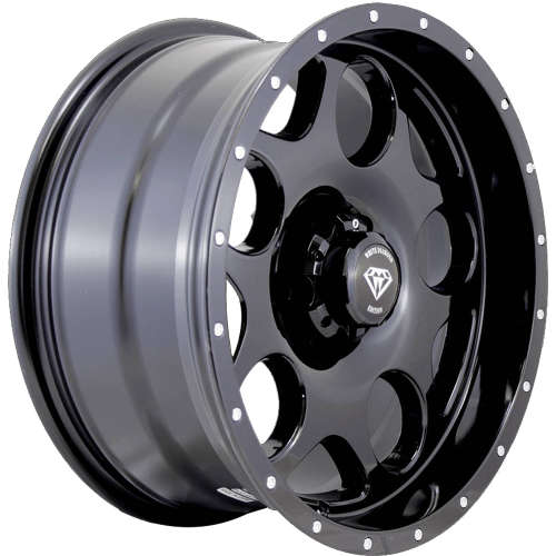 White Diamond W3243 Gloss Black 17x8 -10mm with Gladiator X Comp