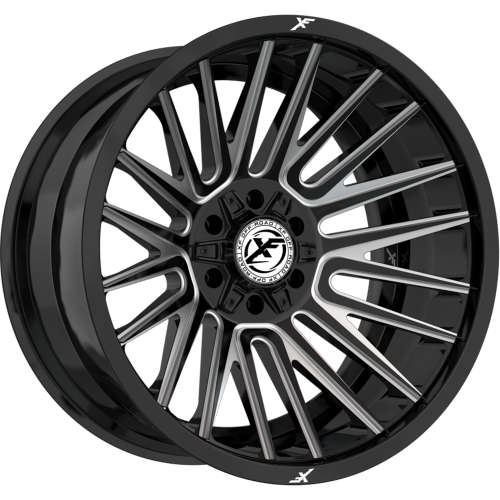XF Offroad XF-234 Gloss Black with Milled Spoke Accents 24x12