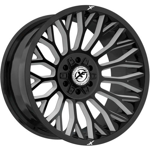 XF Offroad XF-237 Gloss Black with Milled Spoke Windows 20x10