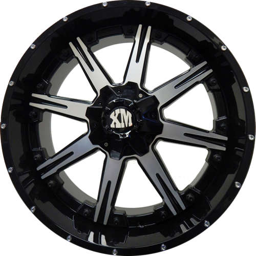 Xtreme Mudder XM-307 Gloss Black with Machined Spoke Faces 17x9