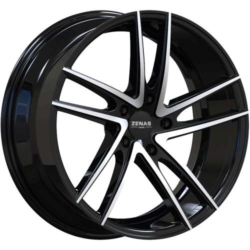Zenas ZW11 Gloss Black with Machined Spoke Faces 20x10 +38mm with