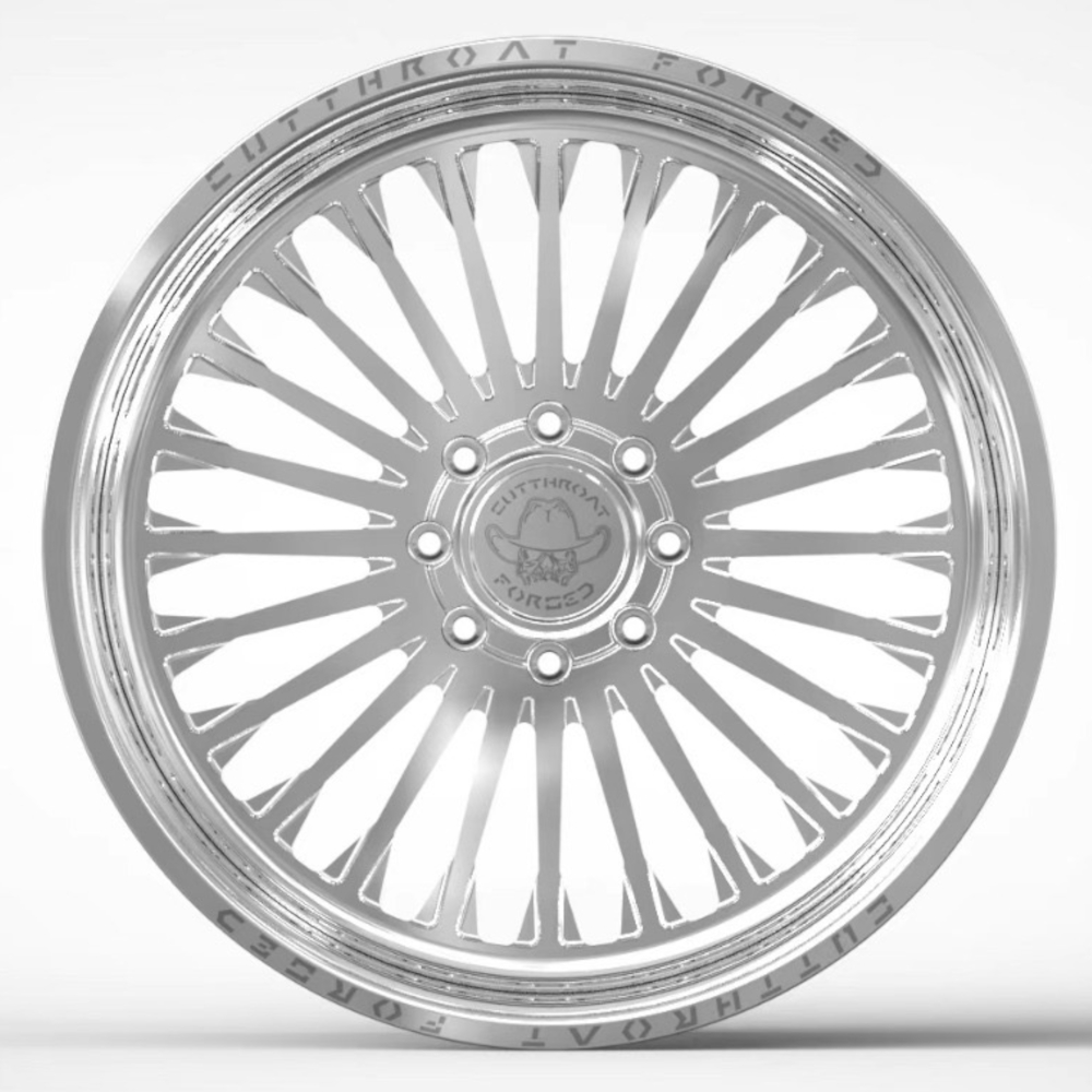 Polished Cutthroat Forged Stagecoach Wheels