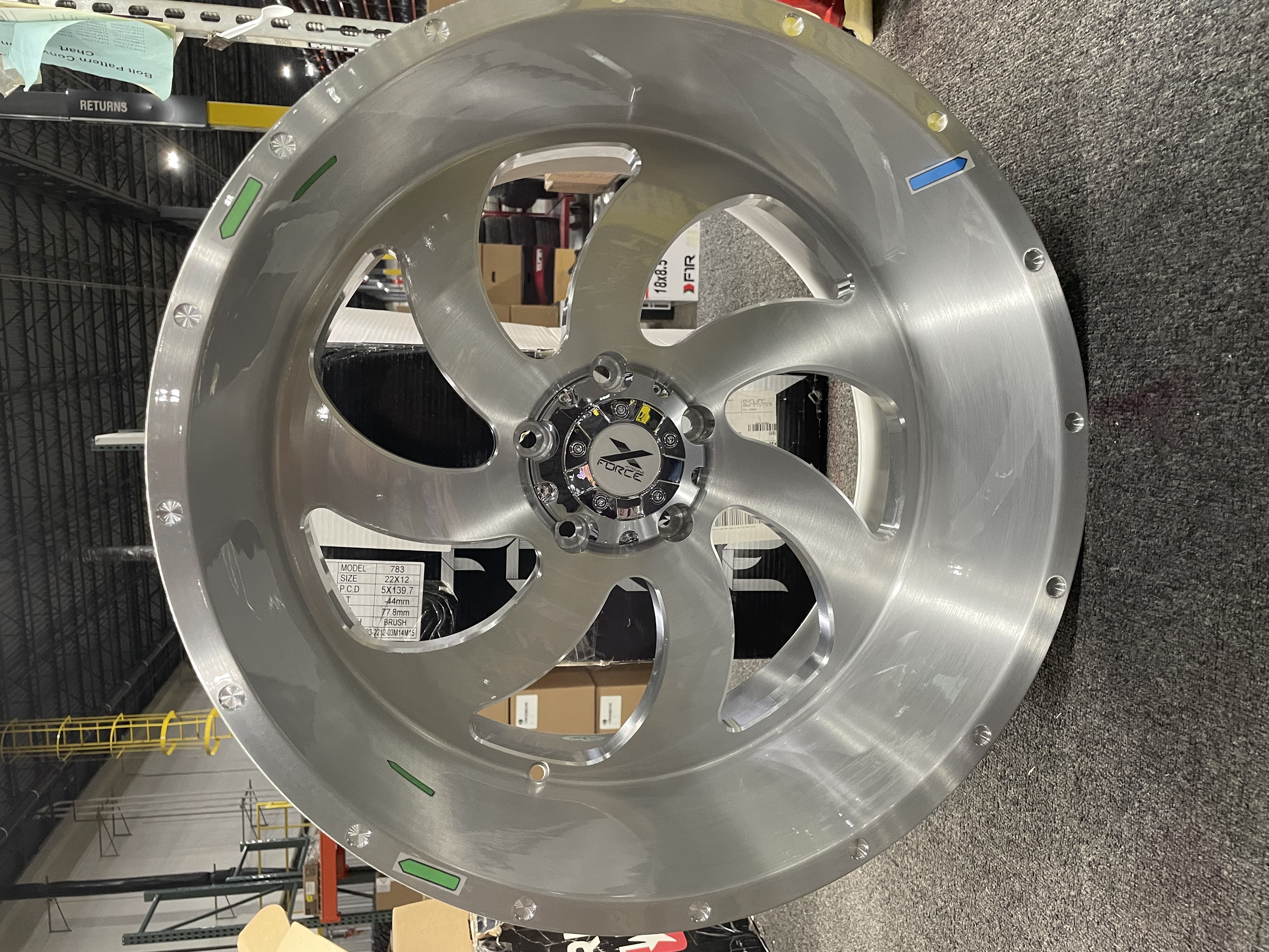 Blemished Single 22x12 Brushed Wheel Xtreme Force XF1 5x5.5  -44