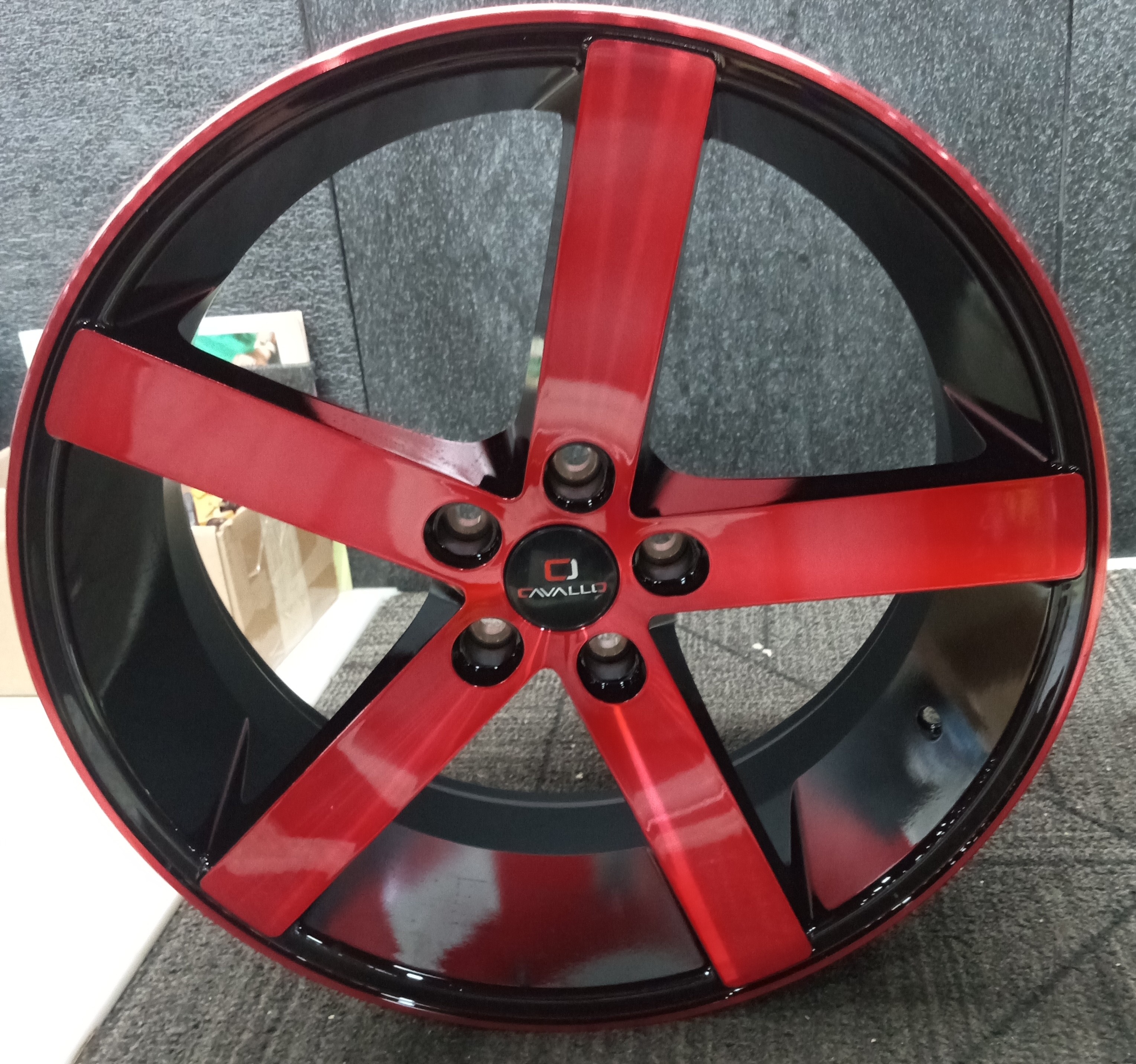 Blemished Single 20x8.5 Black Red Wheel Cavallo CLV-5 5x4.5  35