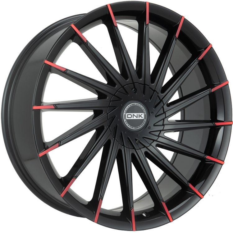 Black Red DNK 703 Wheels